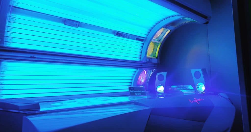 Tanning bed at the tanning shop