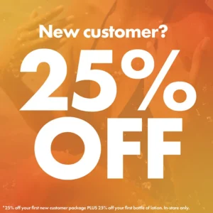 New customer 25% off first tanning package and lotion at The Tanning Shop UK