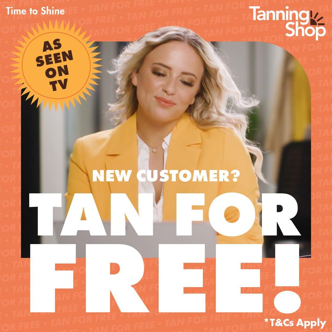 Free-Tan-Grid New customer tan for free as seen on TV offer at The Tanning Shop UK time to shine
