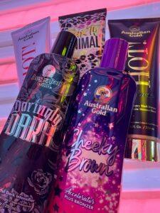 Australian Gold Daringly Dark Cheeky Brown Party Animal HOT tanning lotion range at The Tanning Shop UK