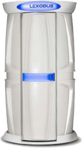 Lexodus standing tanning sunbed – vertical tanning beds available at The Tanning Shop UK