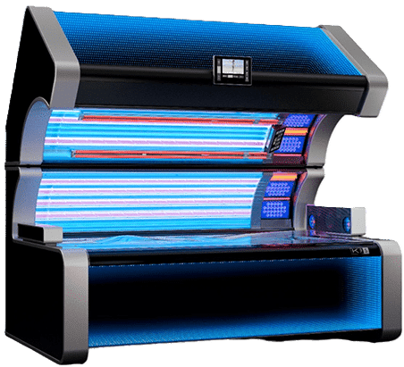MegaSun K9S lay-down tanning sunbed with UV lamps at The Tanning Shop UK