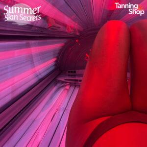 Summer Skin Secrets tanning promotion - sunbed session with UV and red light therapy at The Tanning Shop UK