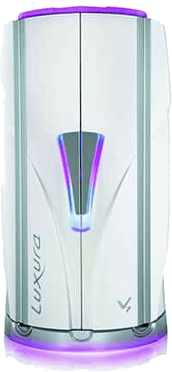 Luxura Hapro V7 standing tanning sunbed – vertical UV tanning beds available at The Tanning Shop UK