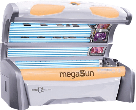 MegaSun 6700 Premium Lay-Down Tanning Bed with UV Lamps – Professional Sunbed at The Tanning Shop UK