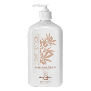 Australian Gold Hemp Nation Vanilla Bean & Pistachio moisturizing tan extender with hemp seed oil, 535ml pump bottle.