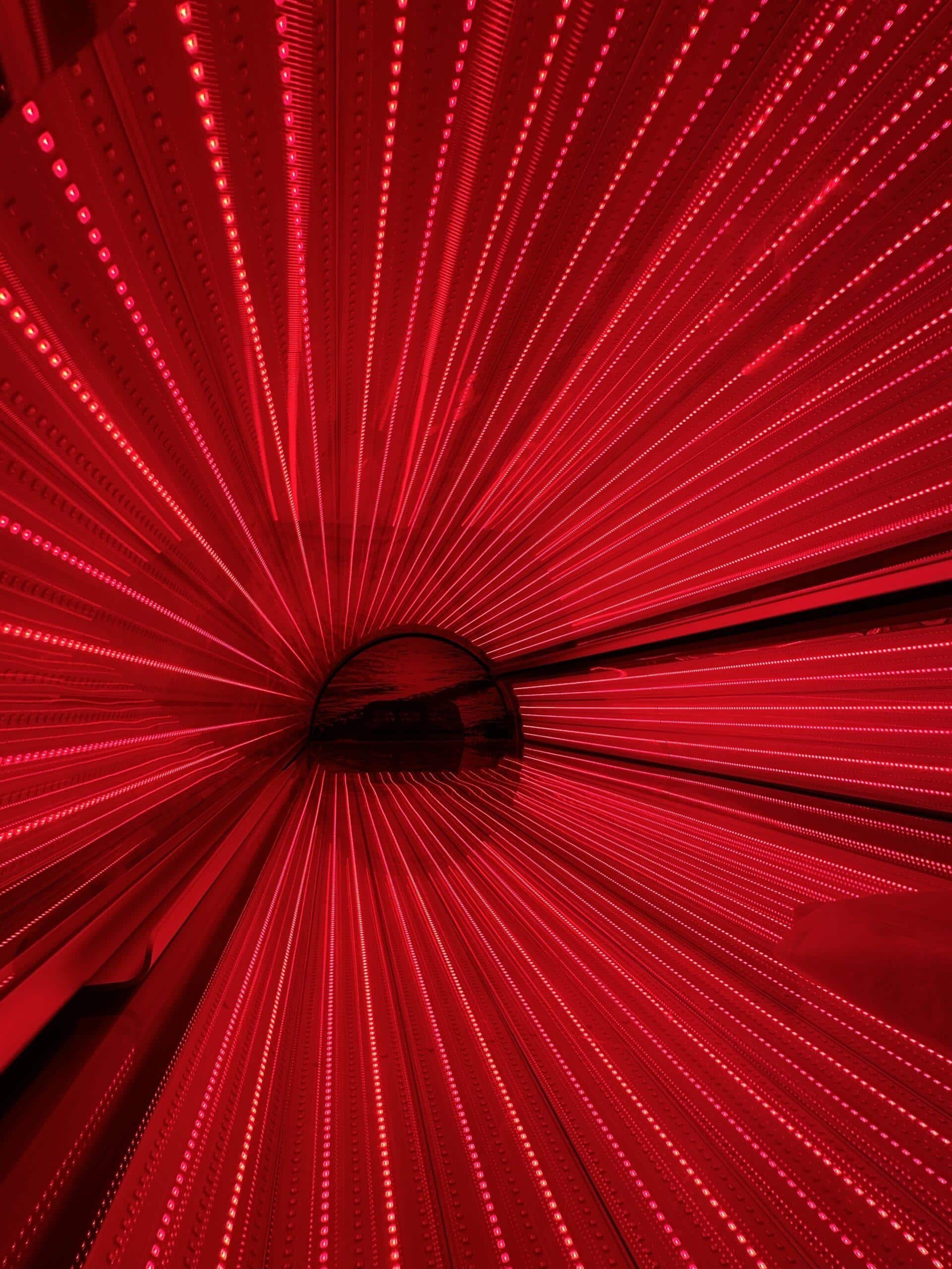 Red light therapy tanning bed canopy view