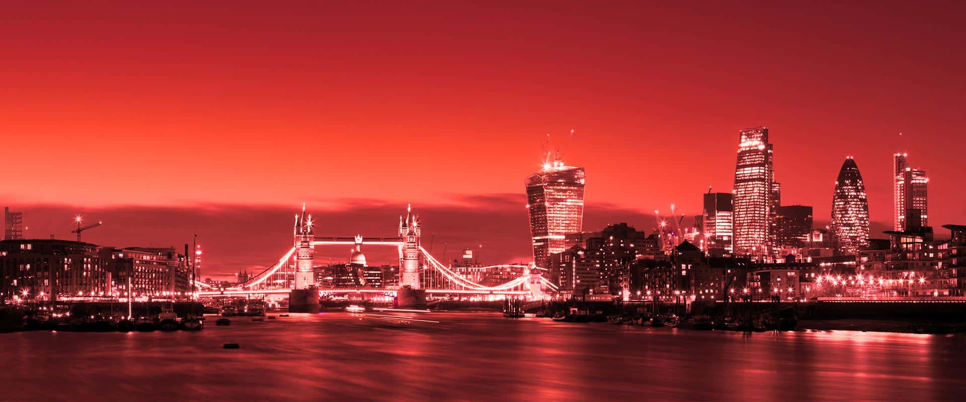 London skyline at sunset with Tower Bridge